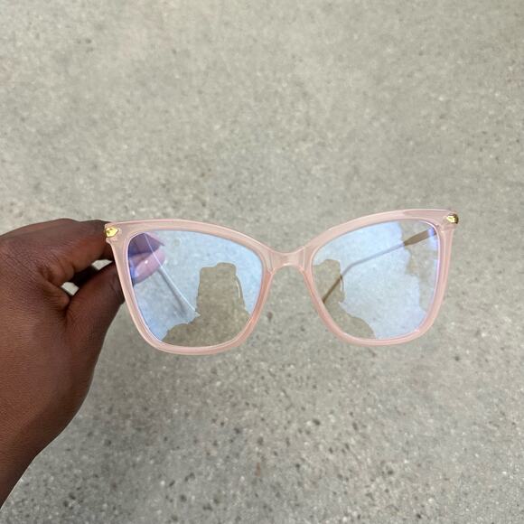 Pink & Gold Cat Eye Computer Sunglasses - Picture 2 of 7